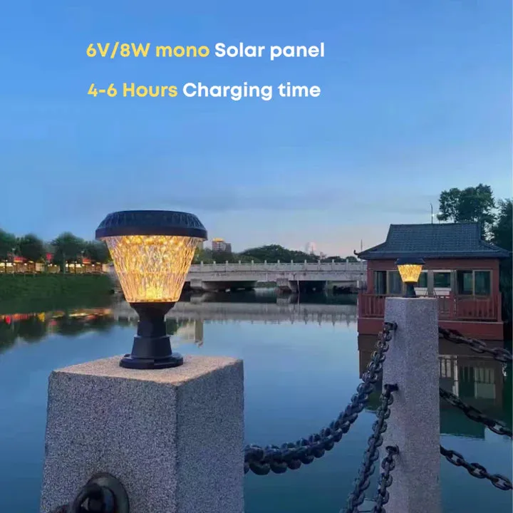 10W Solar Lights for Home Outdoor Garden 33 LED Waterproof Gate Lamp (Round) With Remote