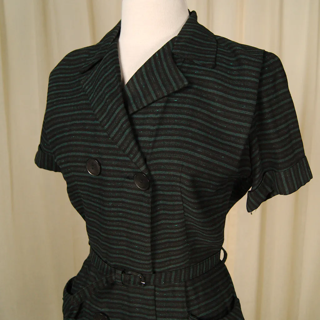 1950s Striped Shirt Pinup Dress