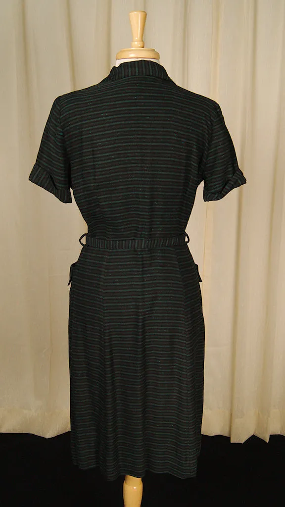 1950s Striped Shirt Pinup Dress