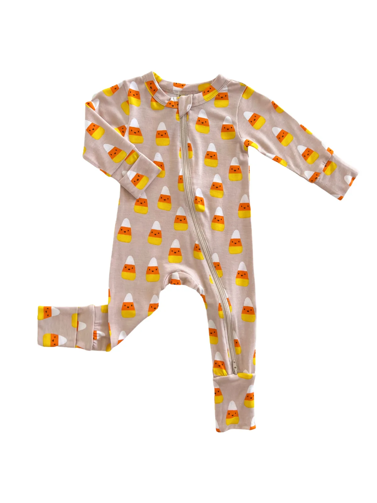 2-Way Convertible Zip Romper, Candy Corn