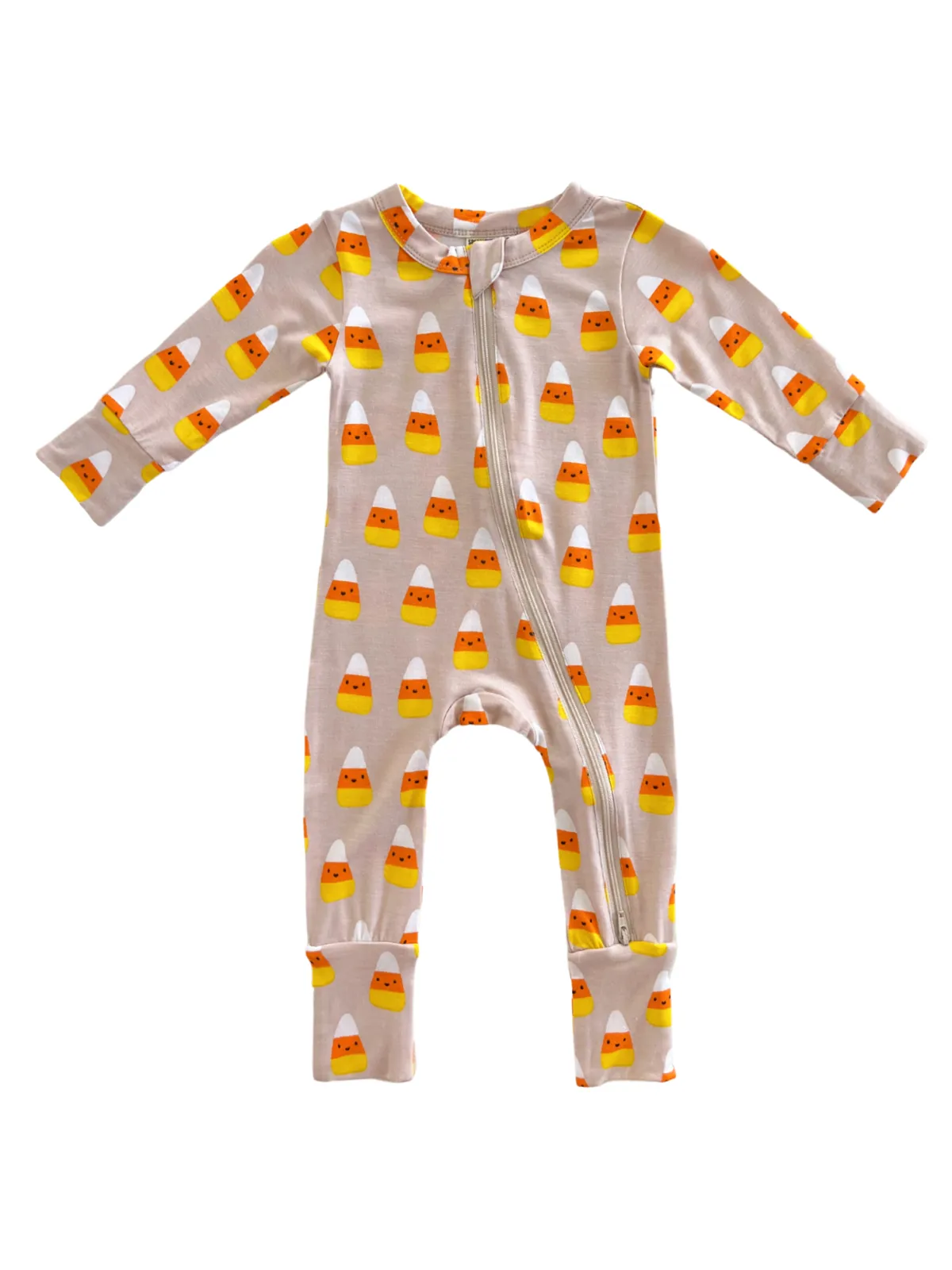 2-Way Convertible Zip Romper, Candy Corn