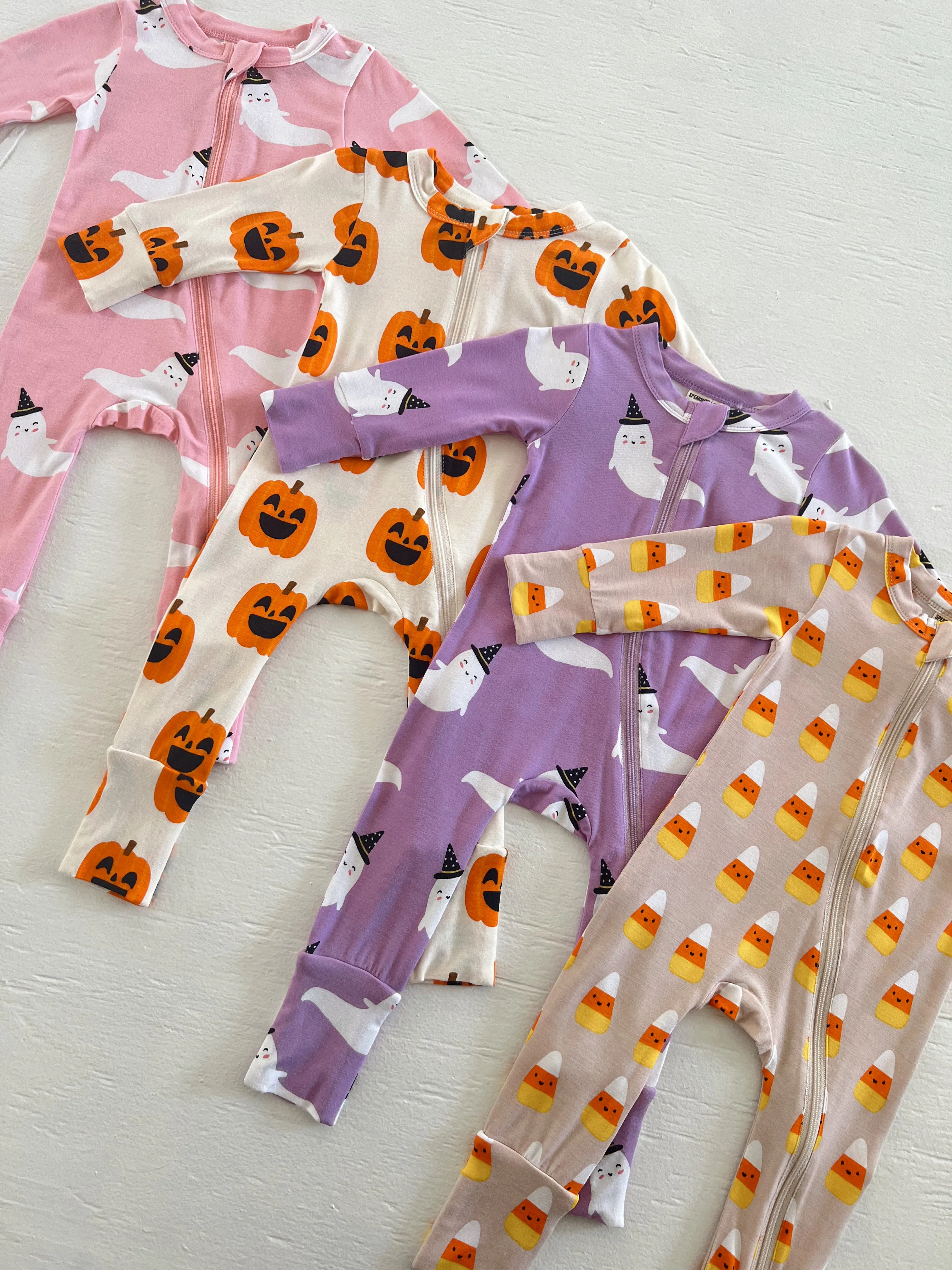 2-Way Convertible Zip Romper, Candy Corn