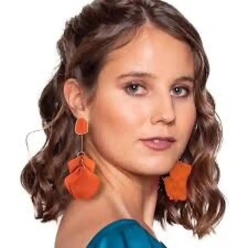 Acrylic Flower Petals Long Dangle Earrings