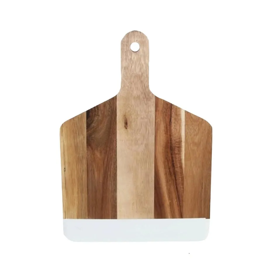 Aqua Cutting Board Brown & White