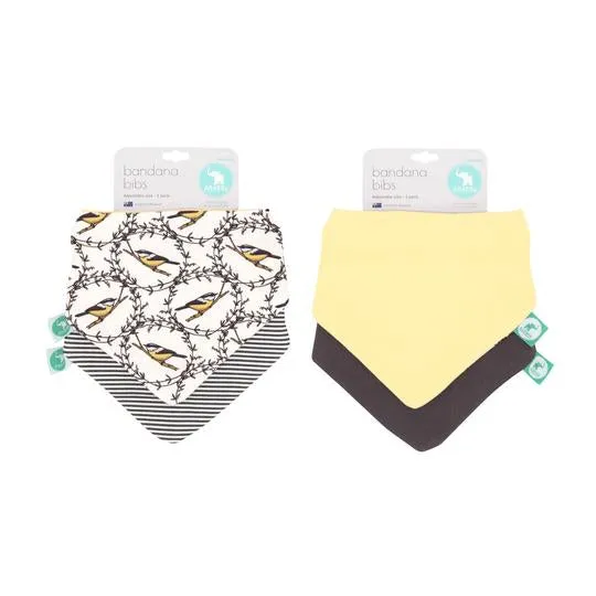 Baby Bib - Reversible Bandana Bird 2-pack