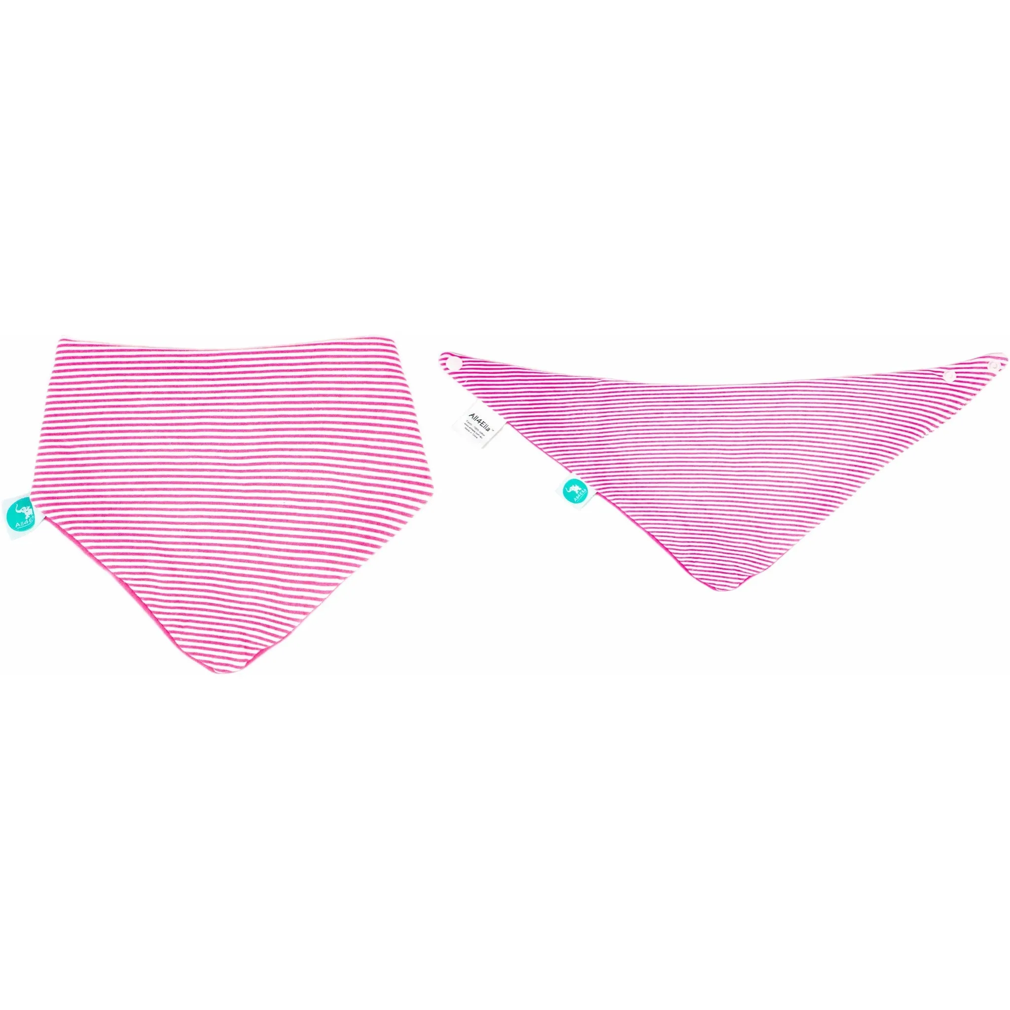 Baby Bib - Reversible Bandana Pink Bows 2-pack