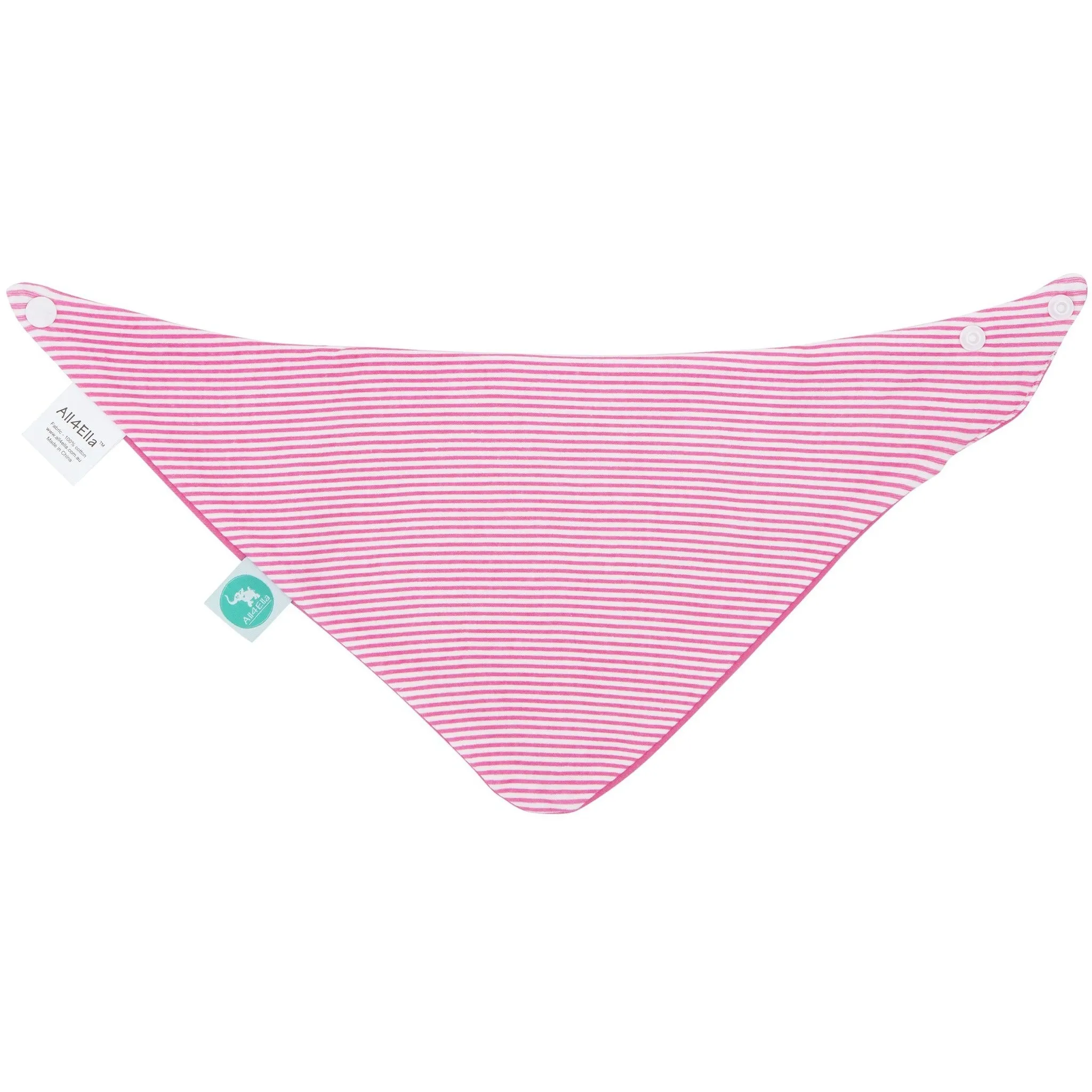 Baby Bib - Reversible Bandana Pink Bows 2-pack