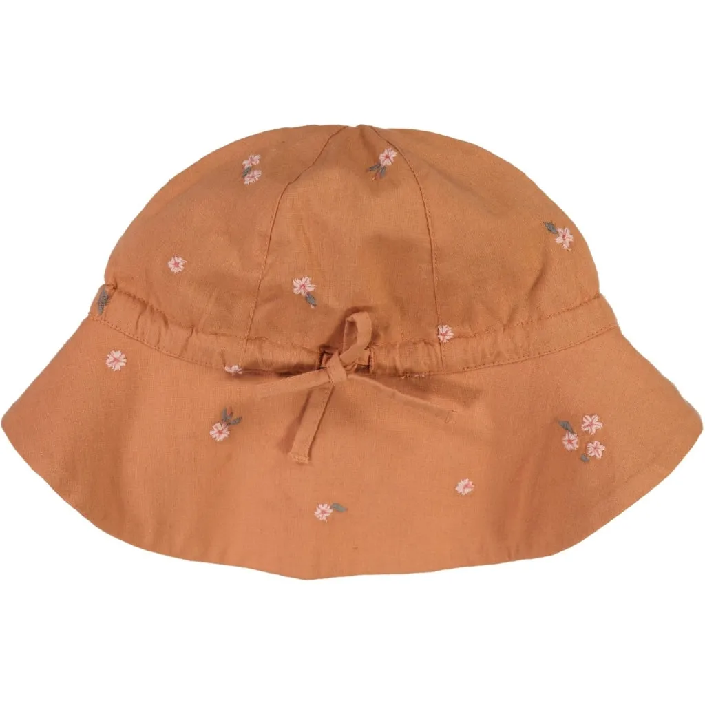 Baby Girl Sun Hat - embroidery flowers