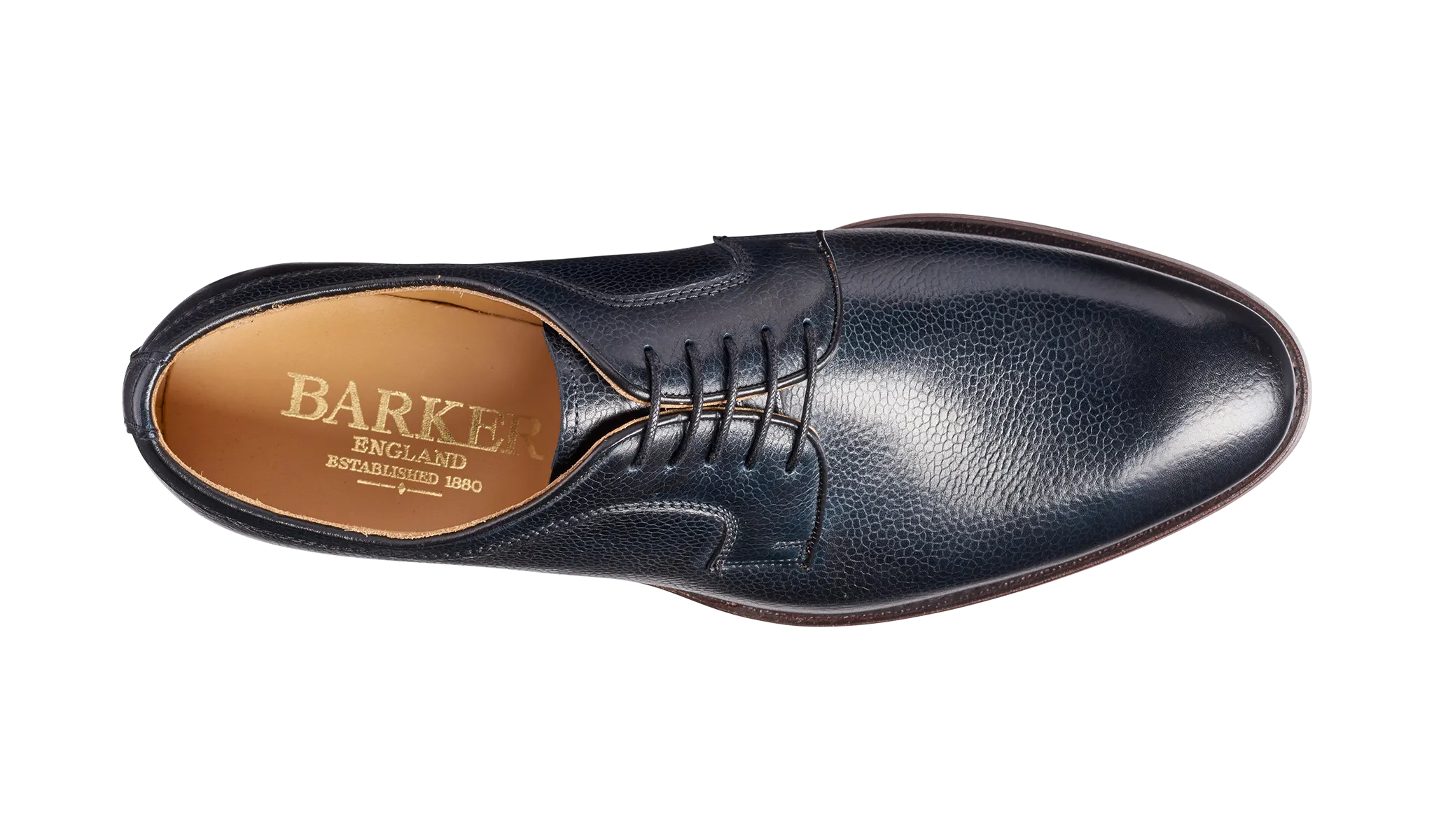 Barker Skye Versatile Derby Shoe - Navy Grain