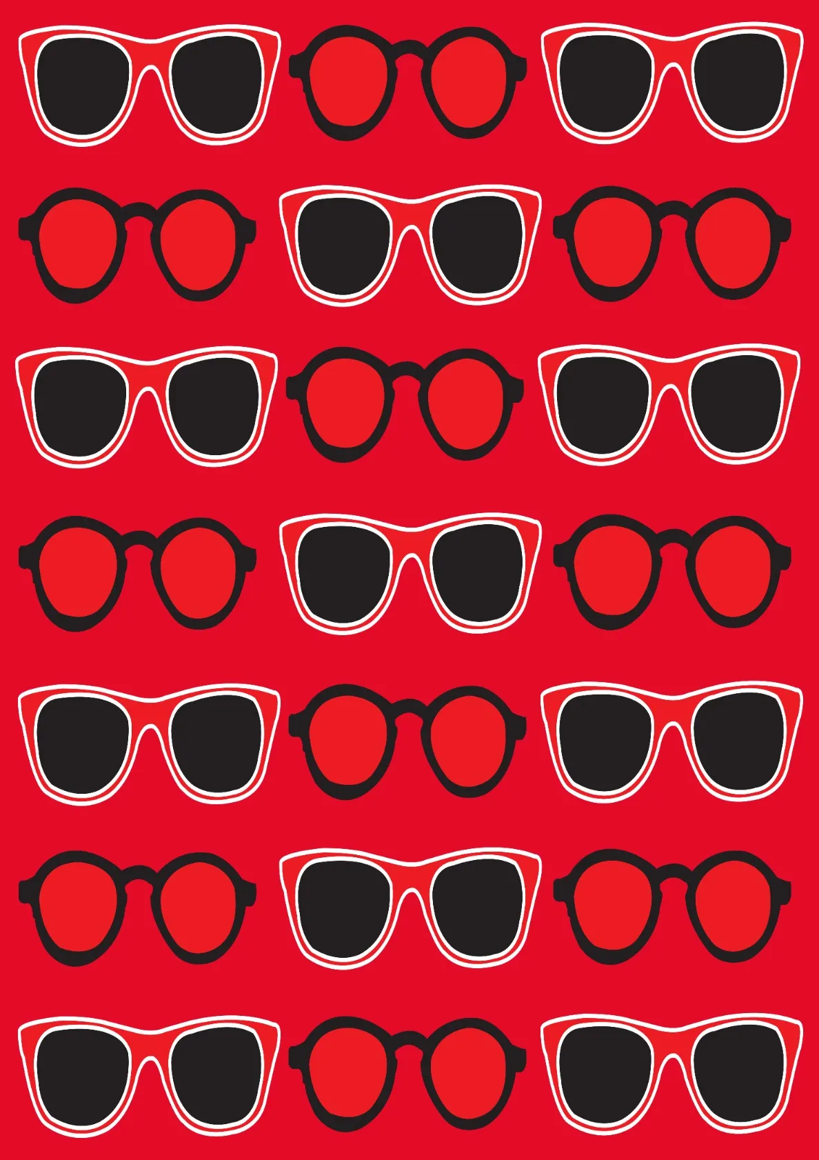 Black Red Sunglasses Pattern