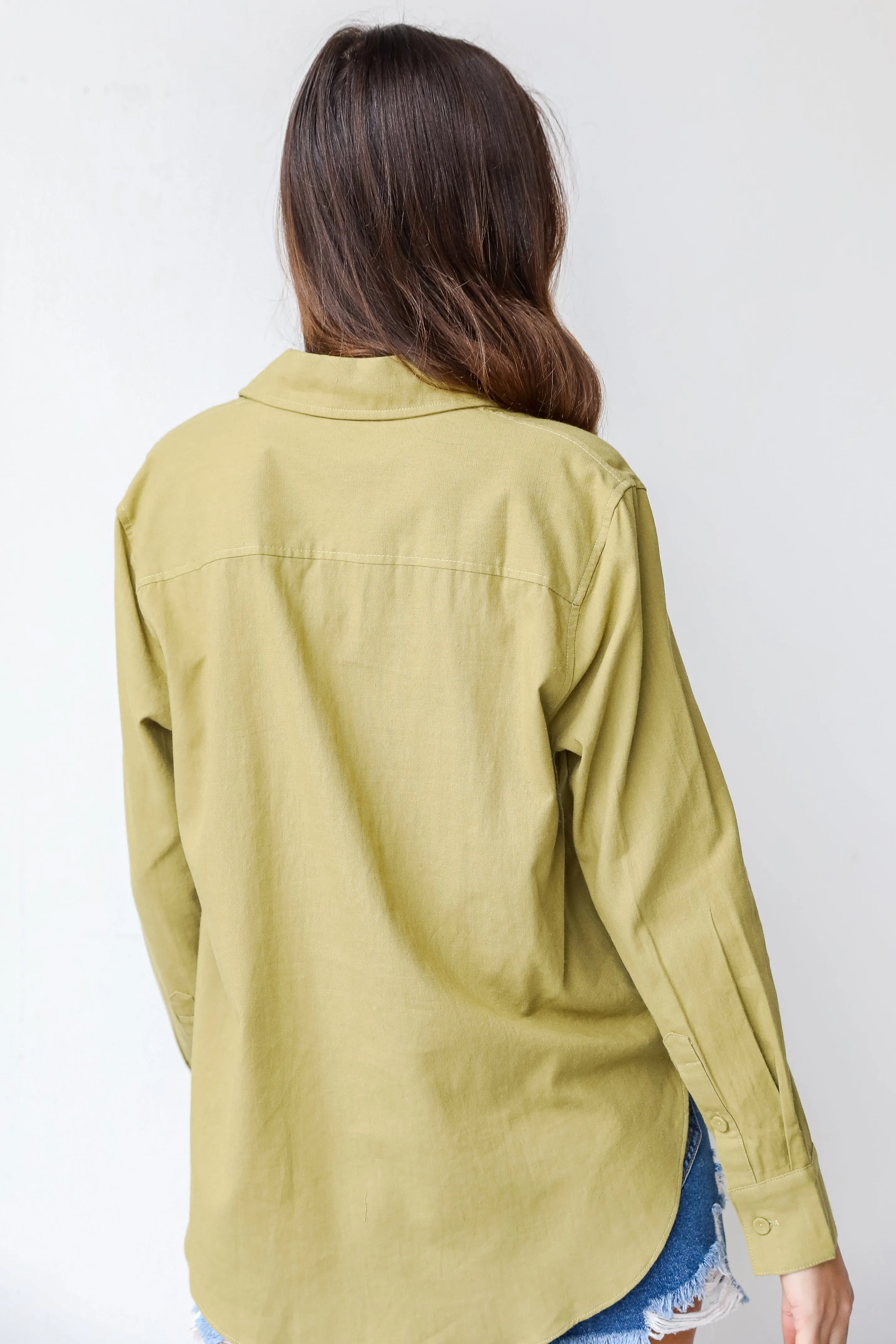 By Your Side Linen Button-Up Blouse