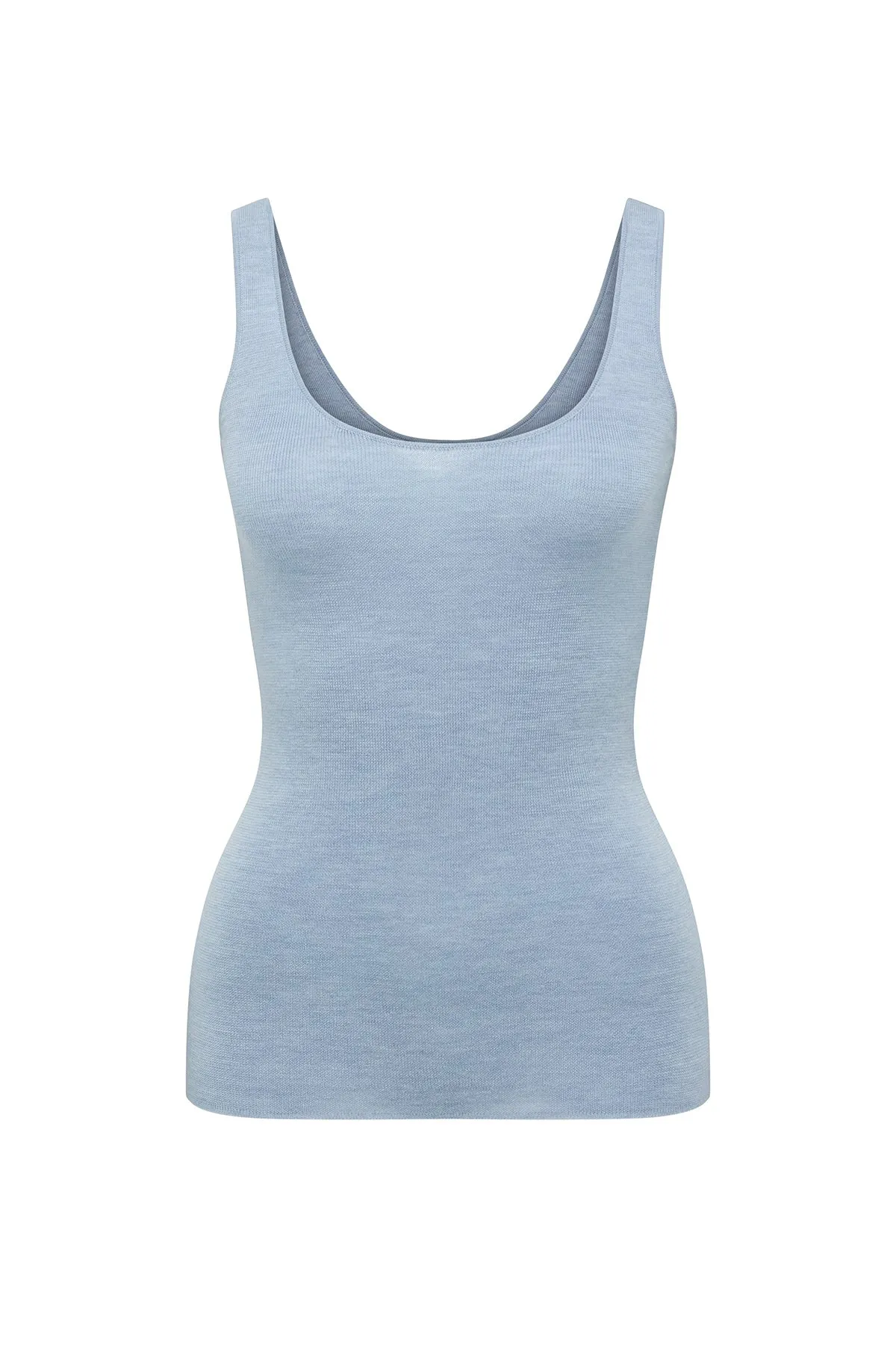 Cable - Superfine Merino Singlet Ice Blue