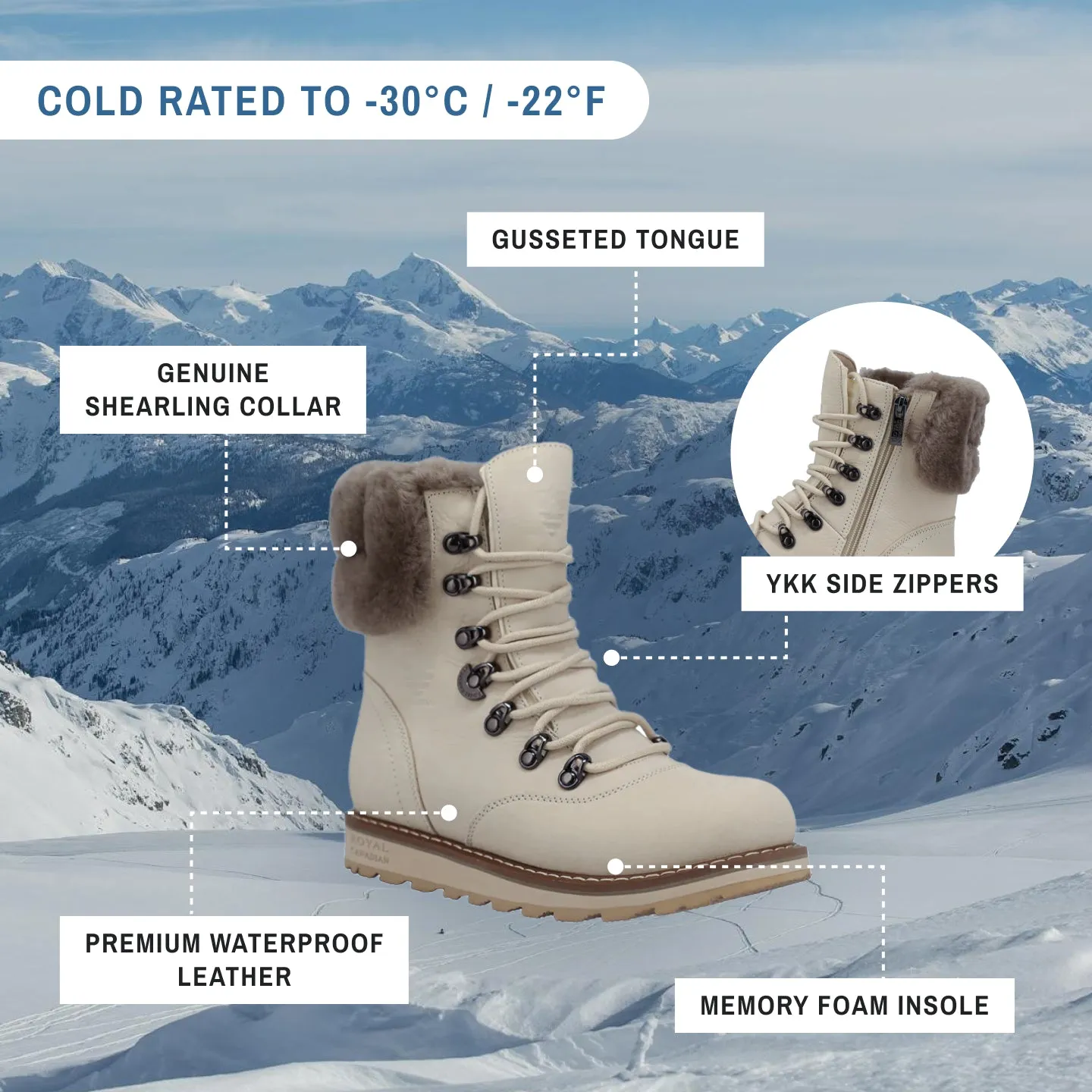 CAMBRIDGE | Women's Winter Boot Pale Ale White