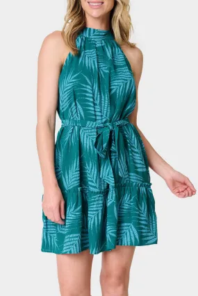 Carillo Tie Neck Halter Dress