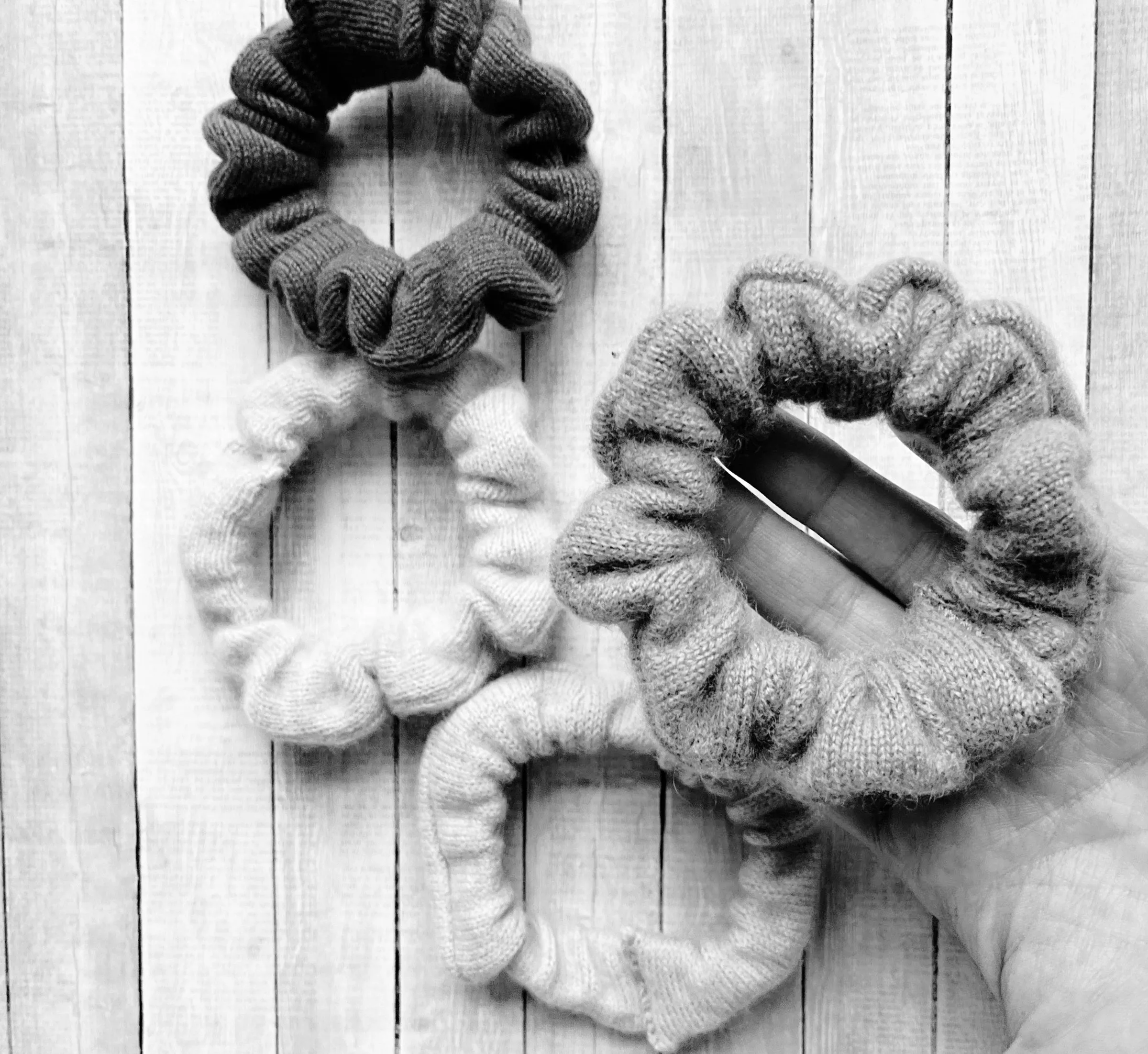 Cashmere scrunchies for weak hair | Set of 3 | Ready-To-Ship