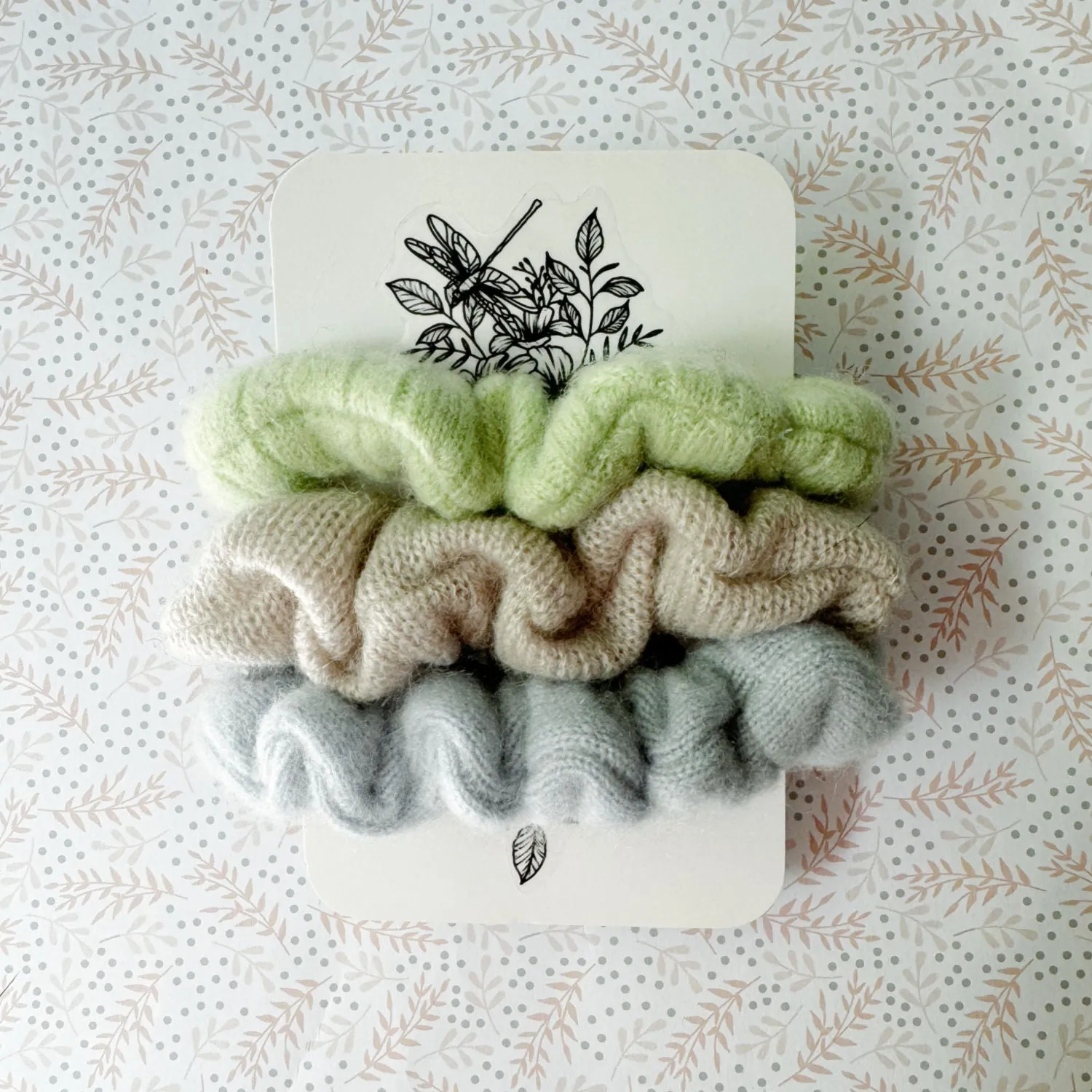 Cashmere scrunchies for weak hair | Set of 3 | Ready-To-Ship