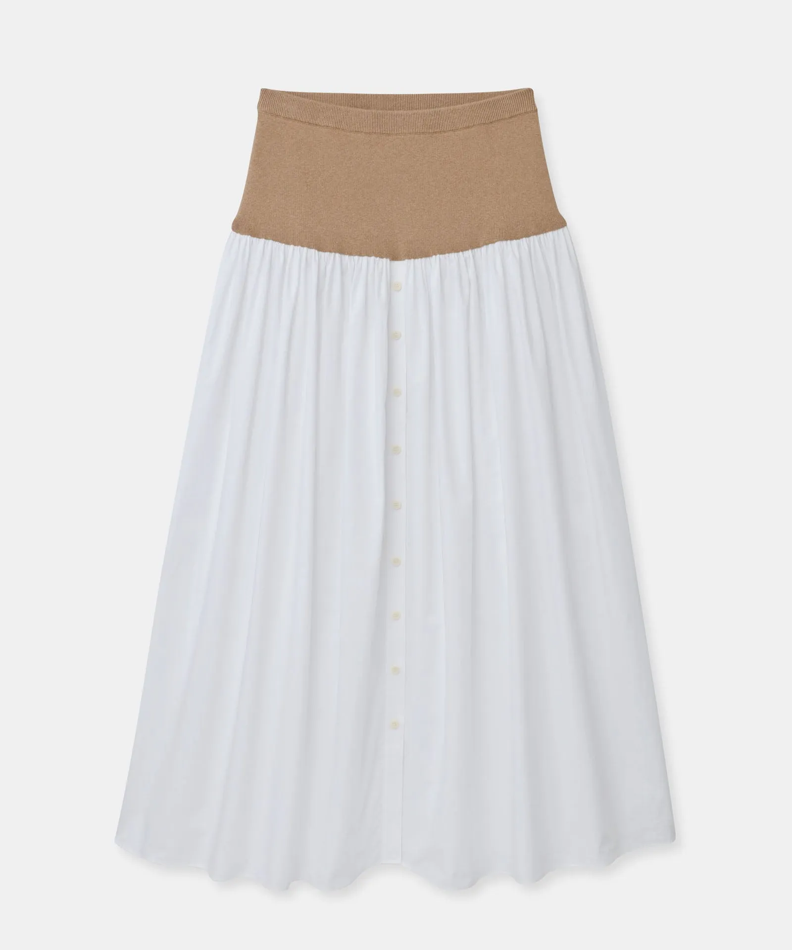 Cotton Cashmere Mixed Media Skirt