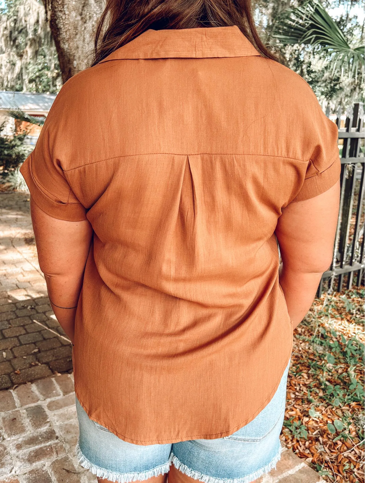 Could Be Button Curvy Top | Rust