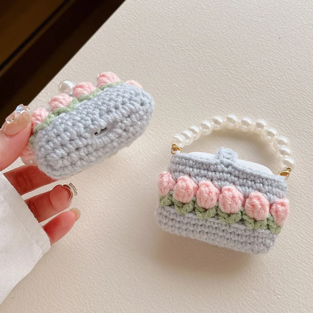 Crochet Tulip Airpods Case