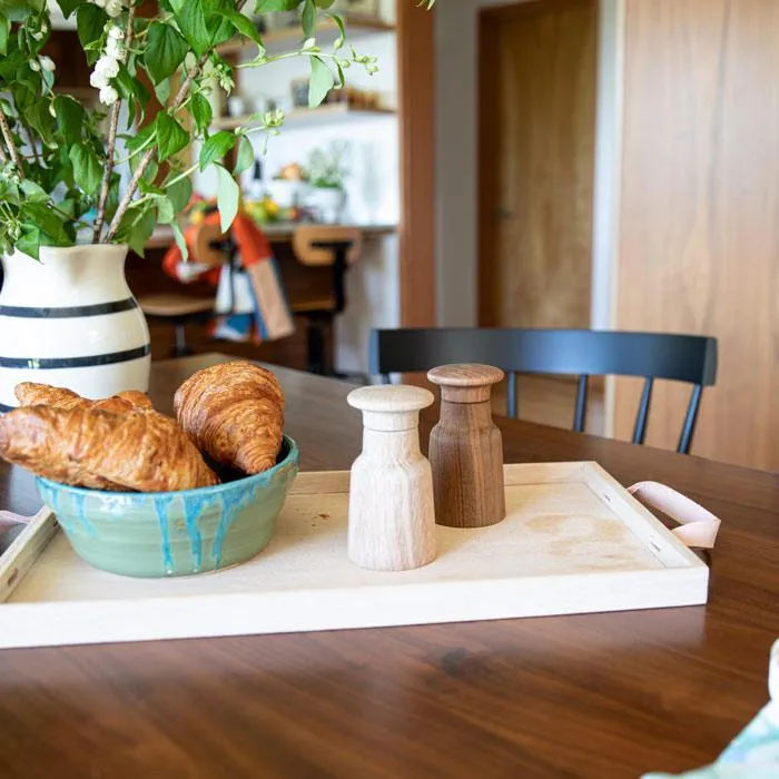 Danish Oak   Leather Tray