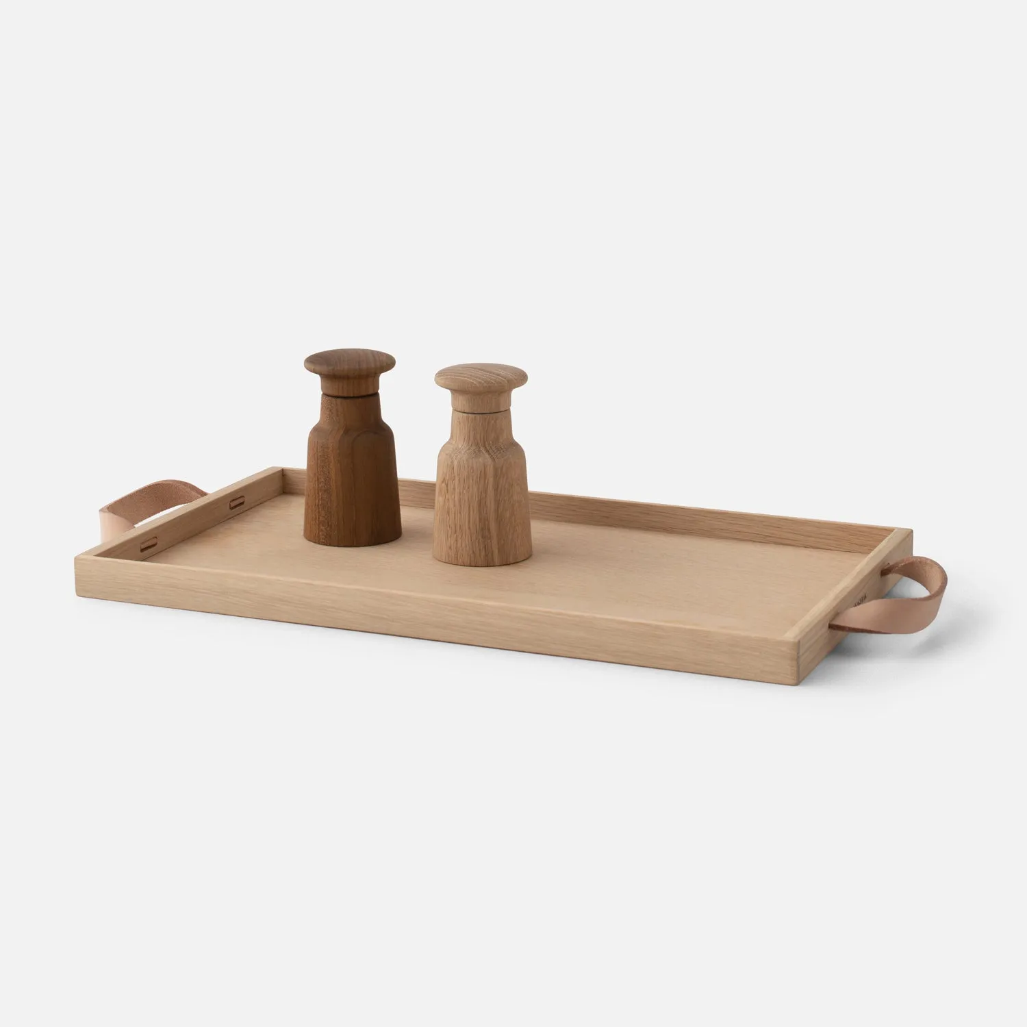 Danish Oak   Leather Tray