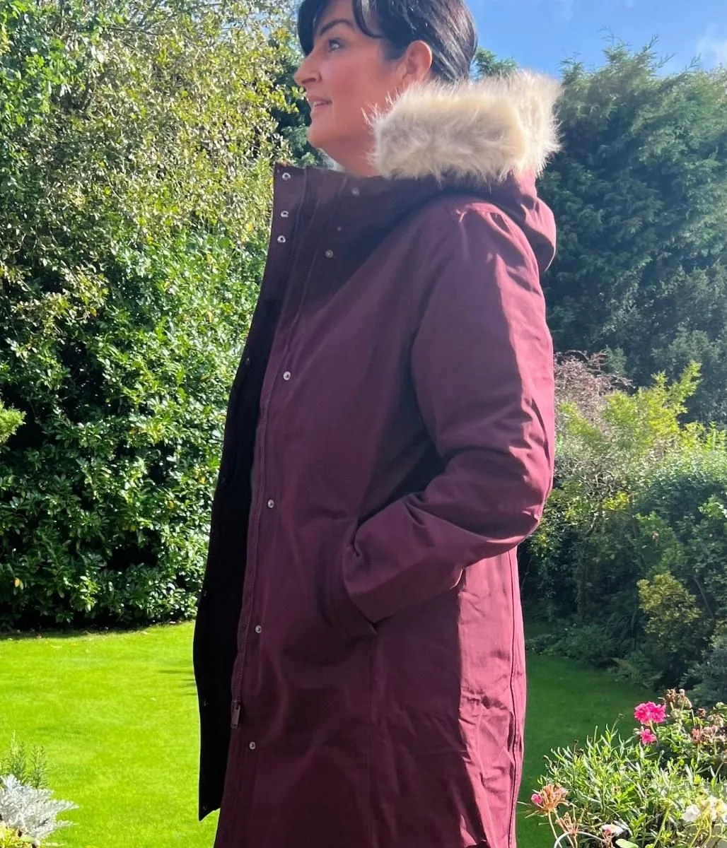 Dark Burgundy Waterproof Warm Hooded Coat 8 10