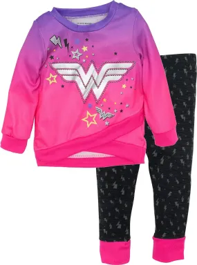 DC Comics Justice League Wonder Woman Crossover T-Shirt and Leggings Outfit Set