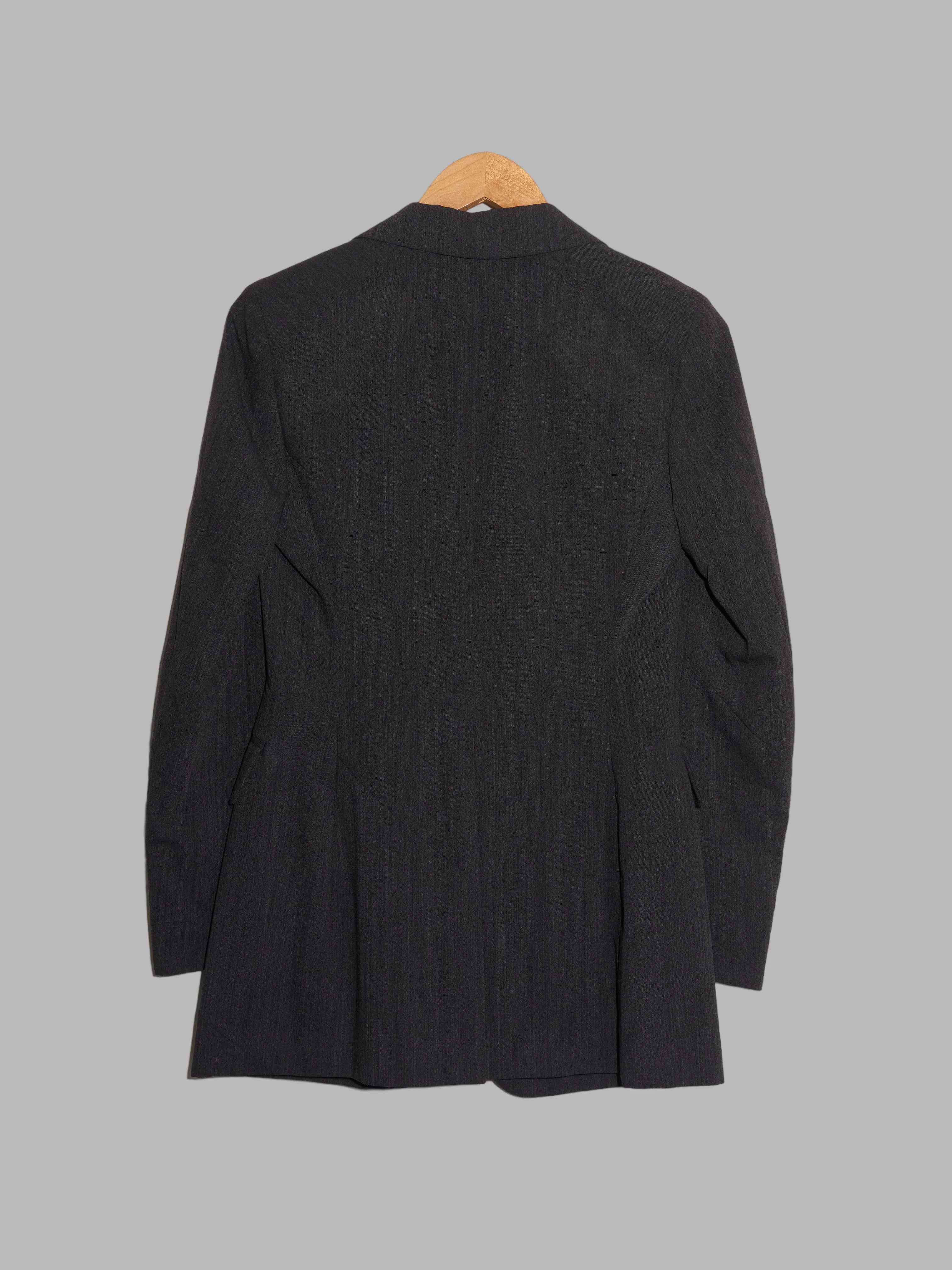 Dirk Bikkembergs Hommes Pour La Femme 1990s dark grey paneled wool blazer