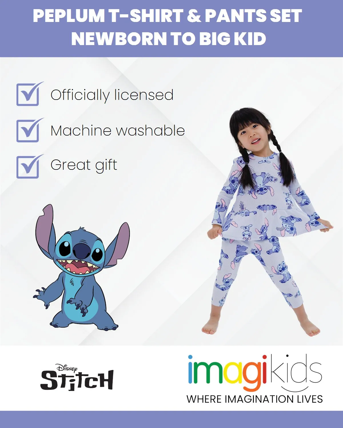 Disney Lilo & Stitch Stitch Peplum T-Shirt and Pants Outfit Set