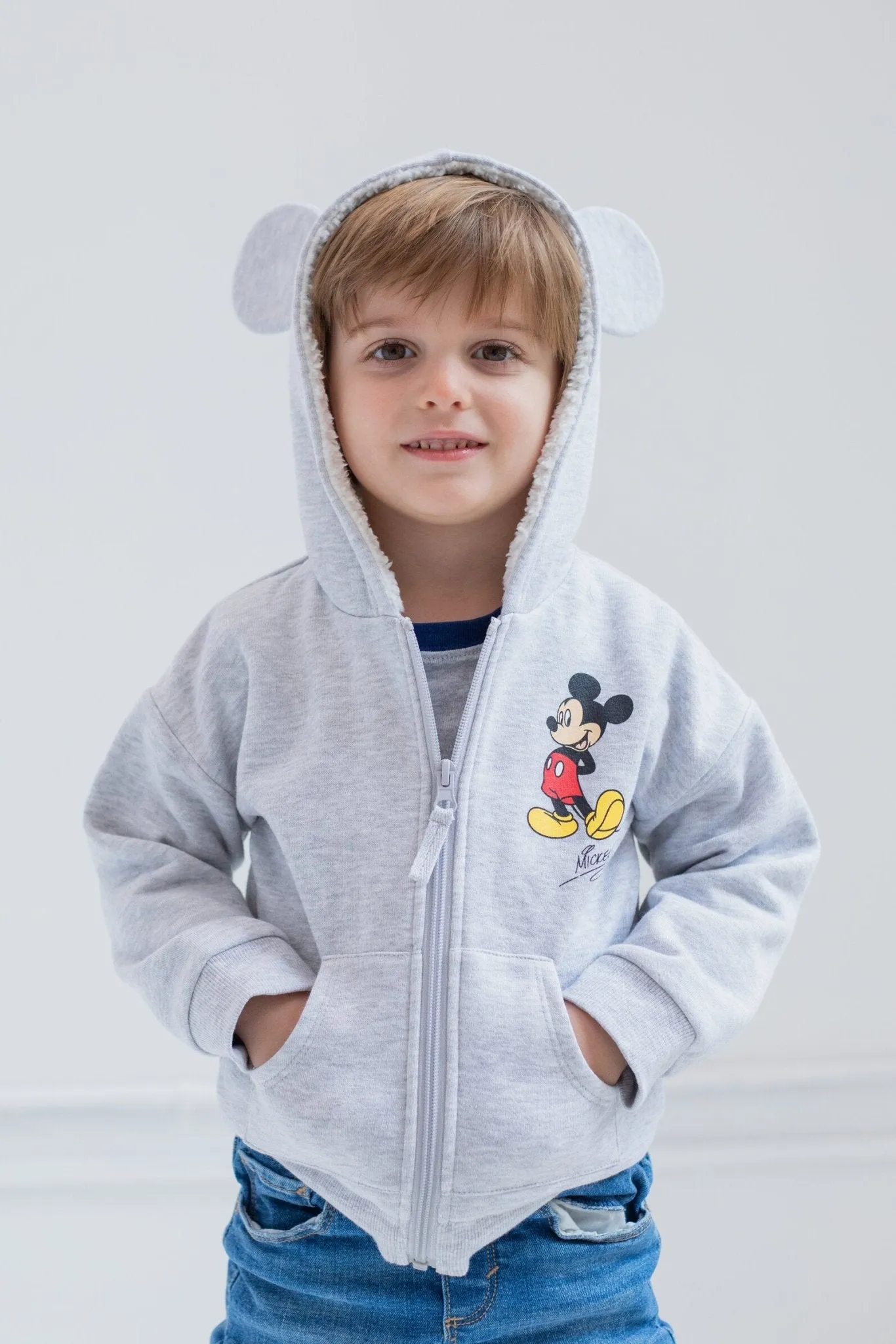 Disney Mickey Mouse Fleece Zip Up Pullover Hoodie