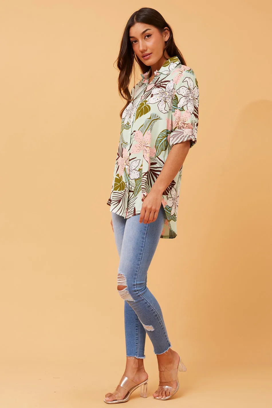 FADILA TROPICAL PRINT SHIRT