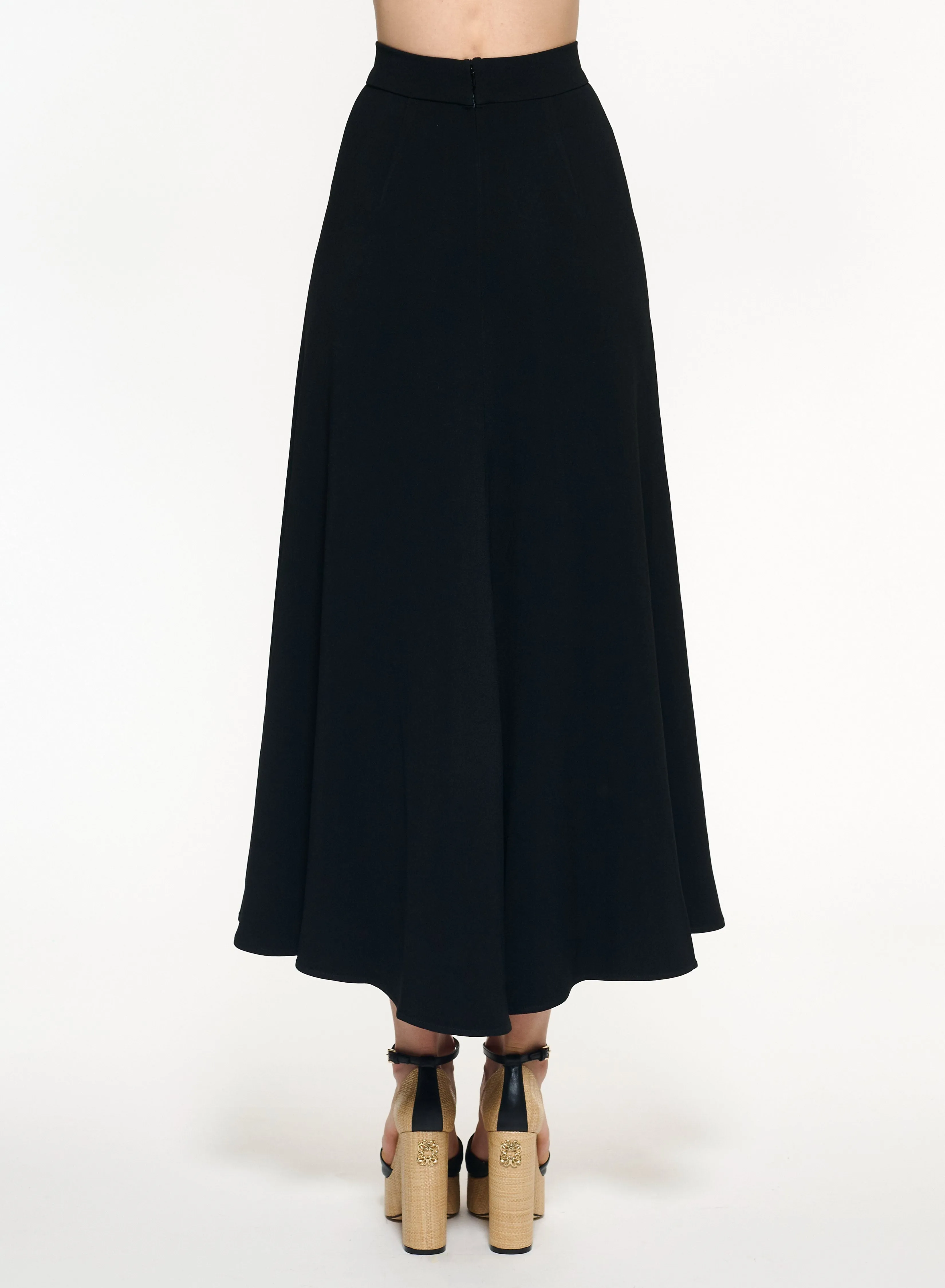 Flared Cady Midi Skirt