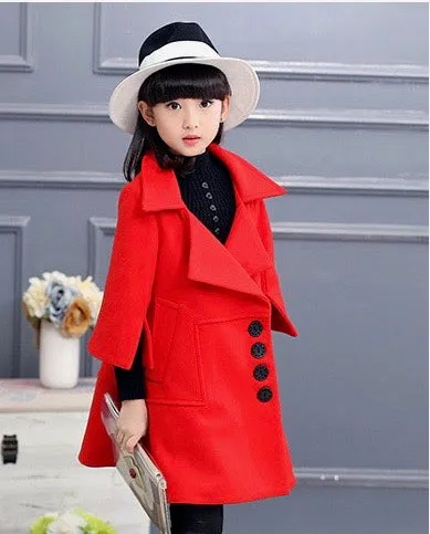 Girls Fashion Wool Blend Coat - ONLY 3 LEFT !!!