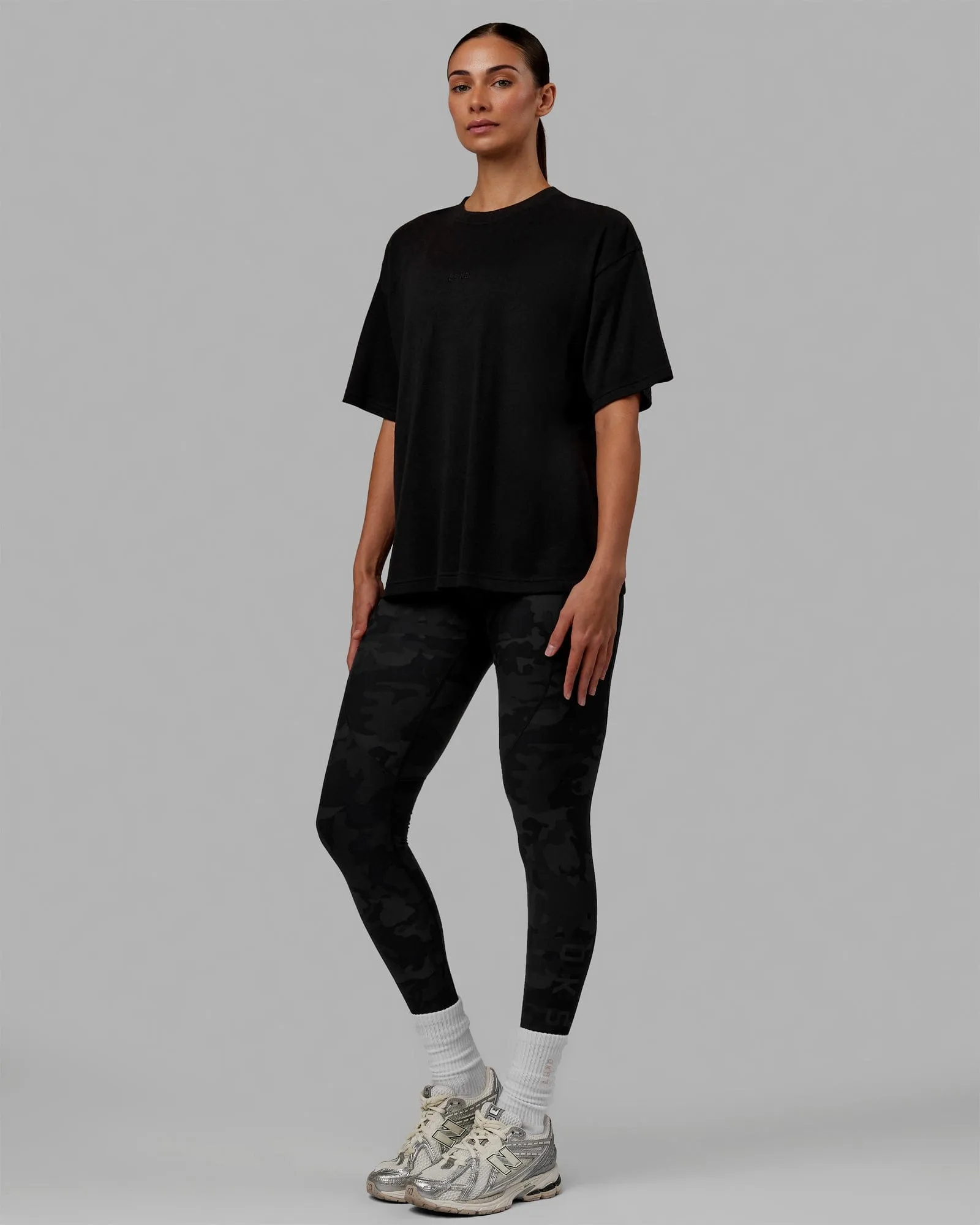 Go-To Modal Oversized Tee - Black-Black