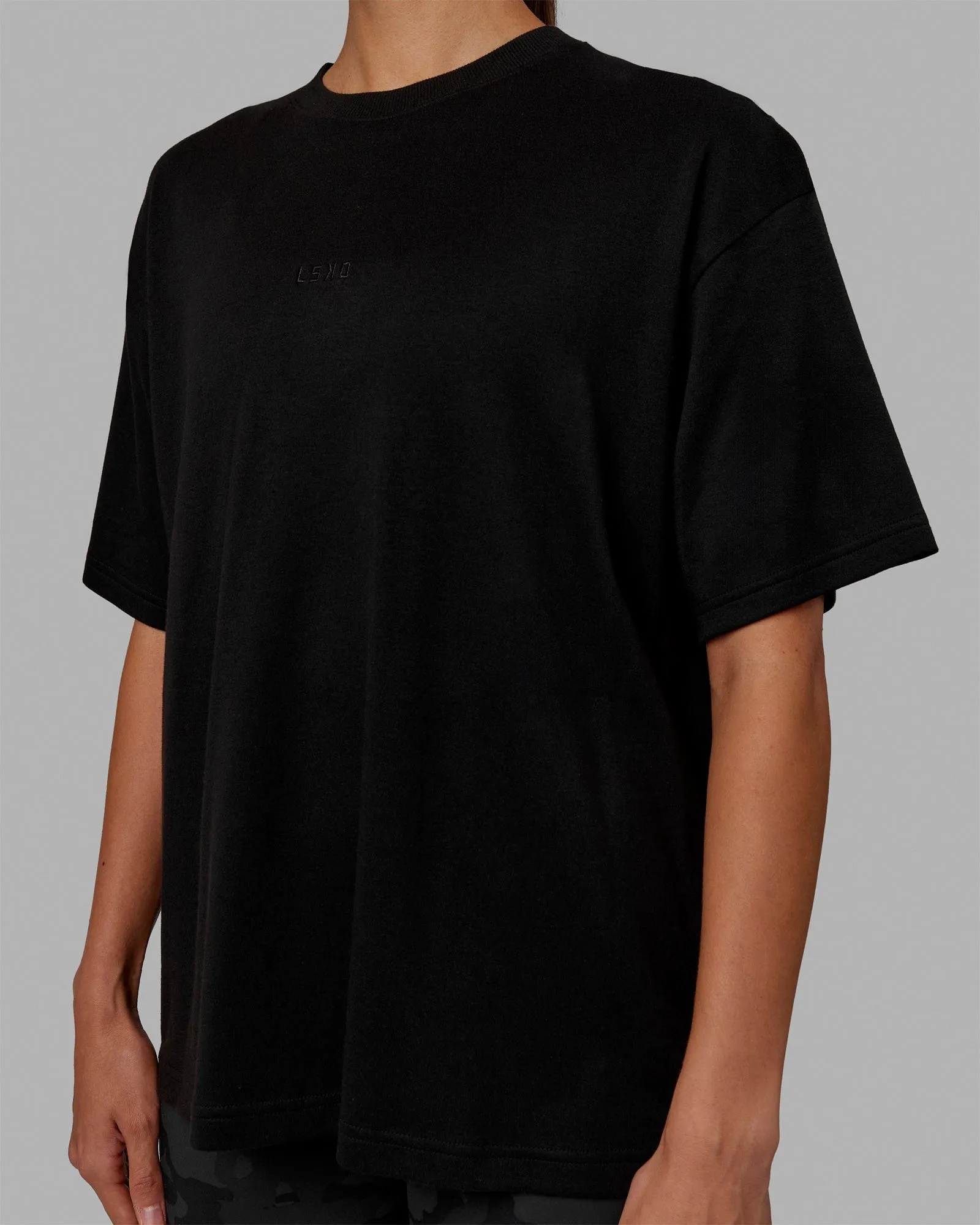 Go-To Modal Oversized Tee - Black-Black