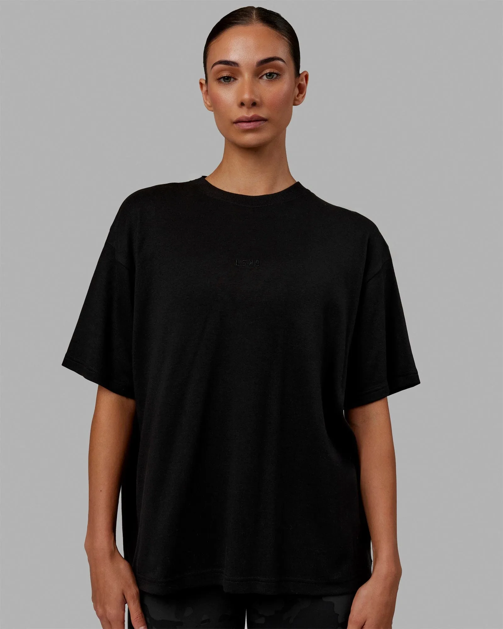 Go-To Modal Oversized Tee - Black-Black