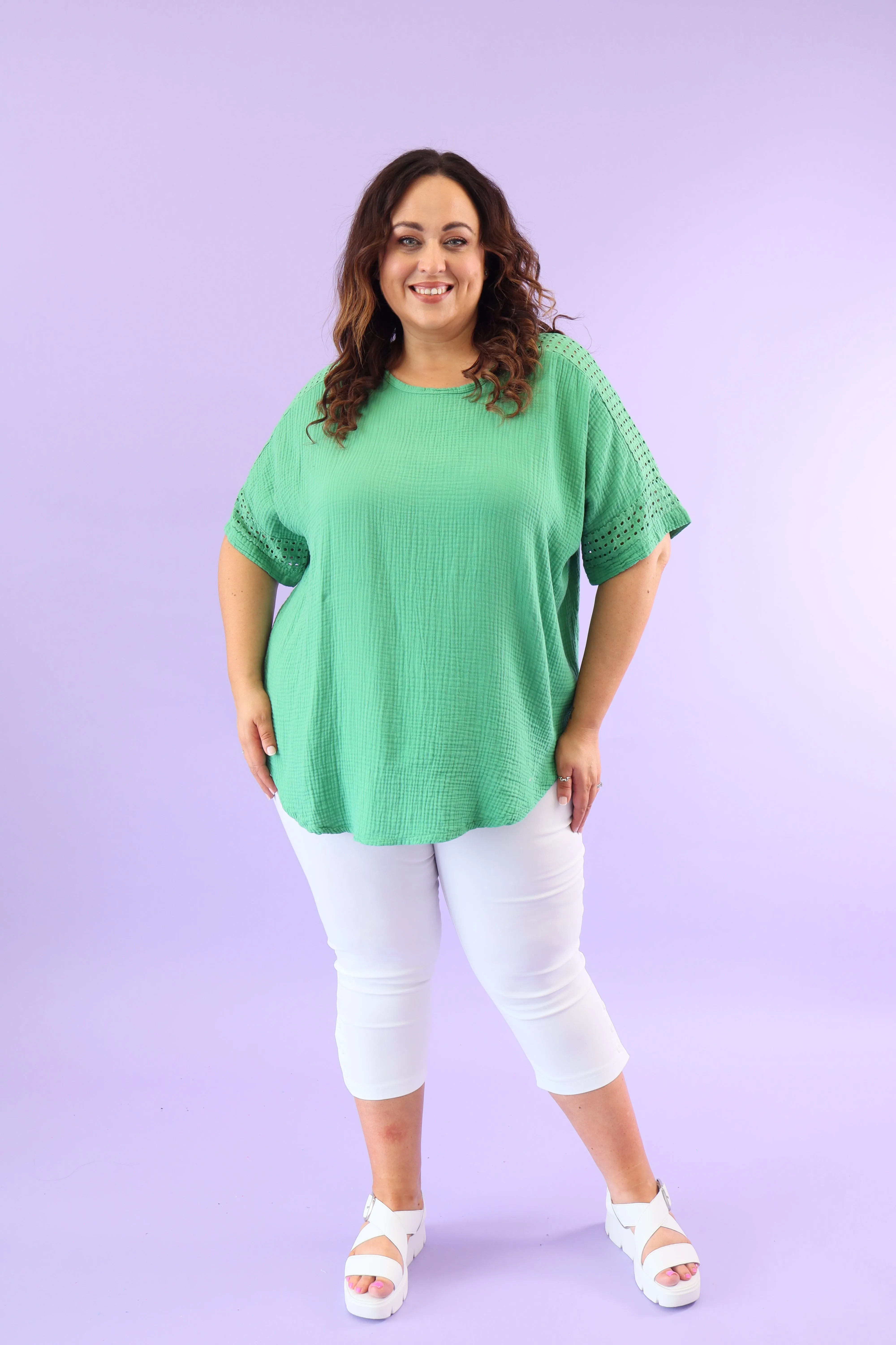 Hana Cotton Blouse in Green