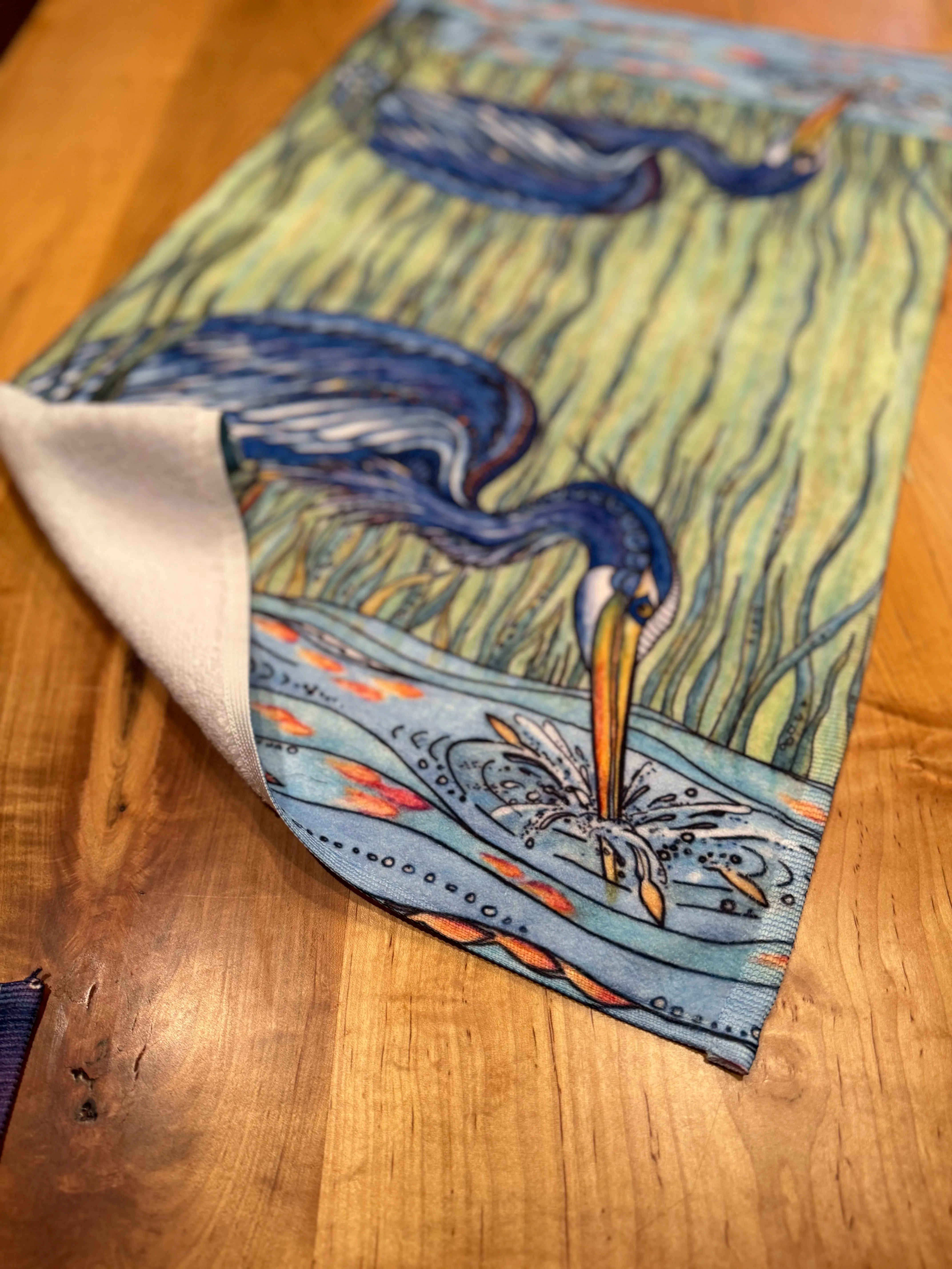 Heron in the Marsh Hand Towel