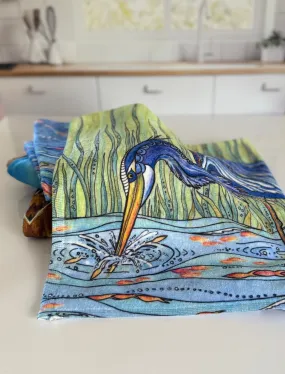 Heron in the Marsh Hand Towel