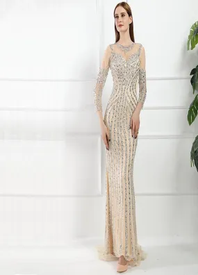 Huda Beaded Long Sleeves Maxi Dress