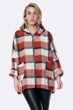 Italian Wool Chunky Midi Check Coat