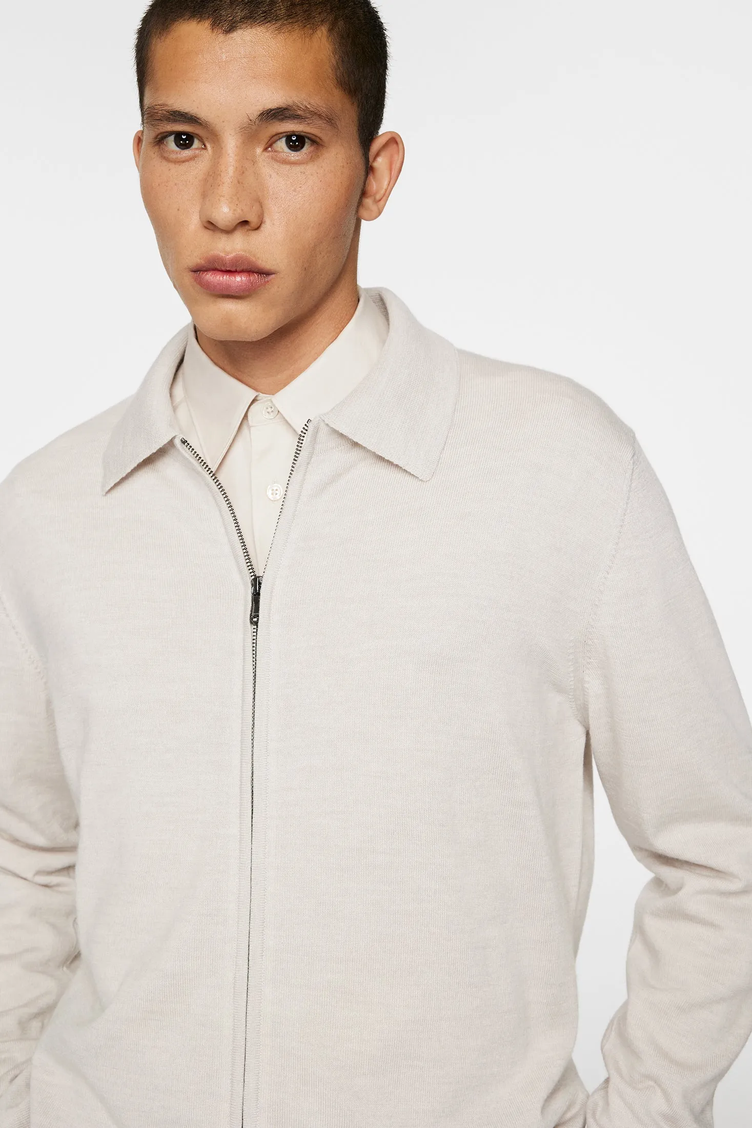 Kaleb Merino Wool Zip Cardigan