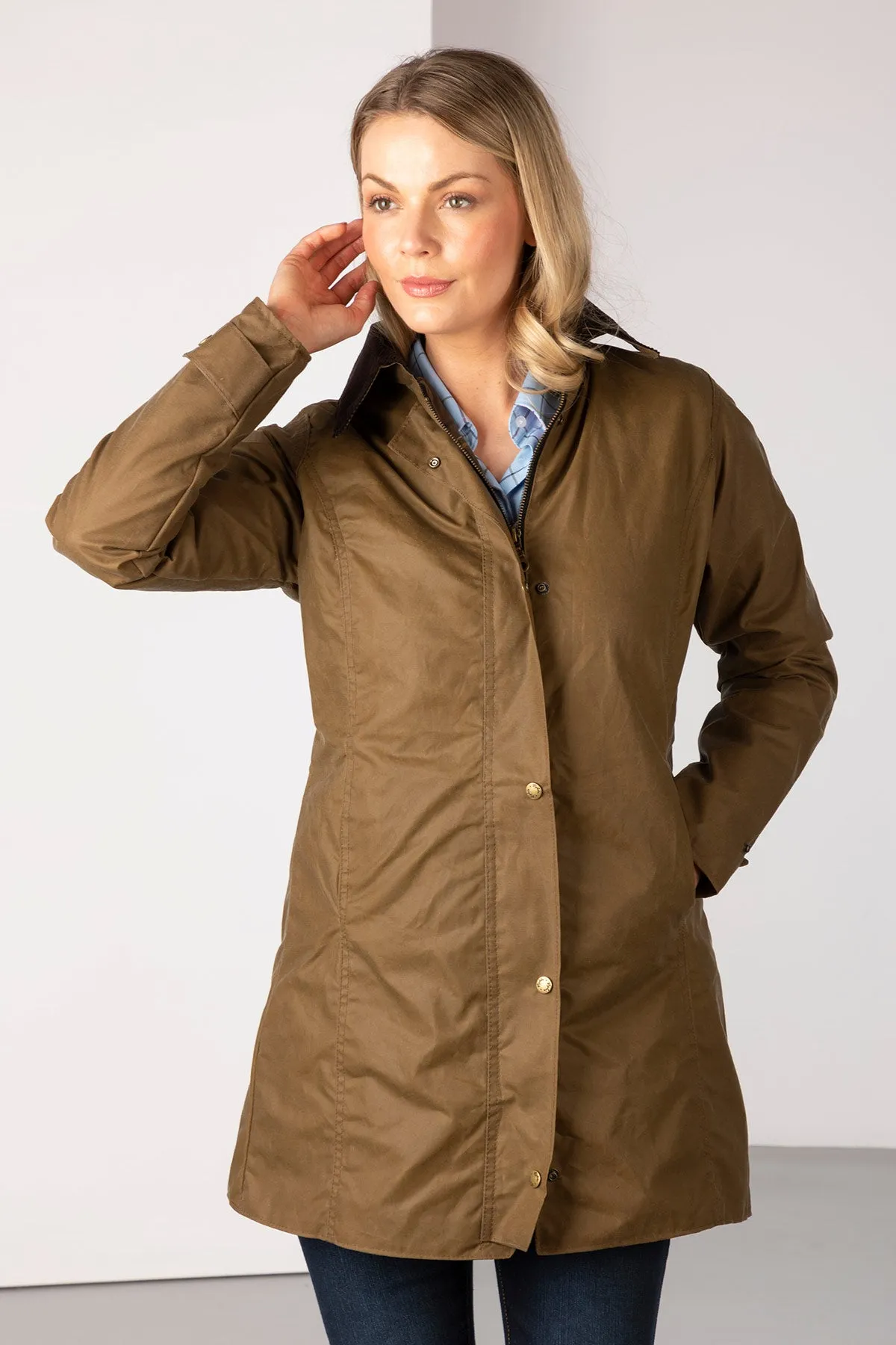 Ladies Long Wax Jacket - Hannah