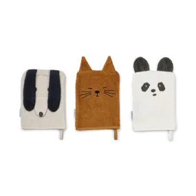 Liewood Sylvester Washcloth - Animal Mix (Pack-3)