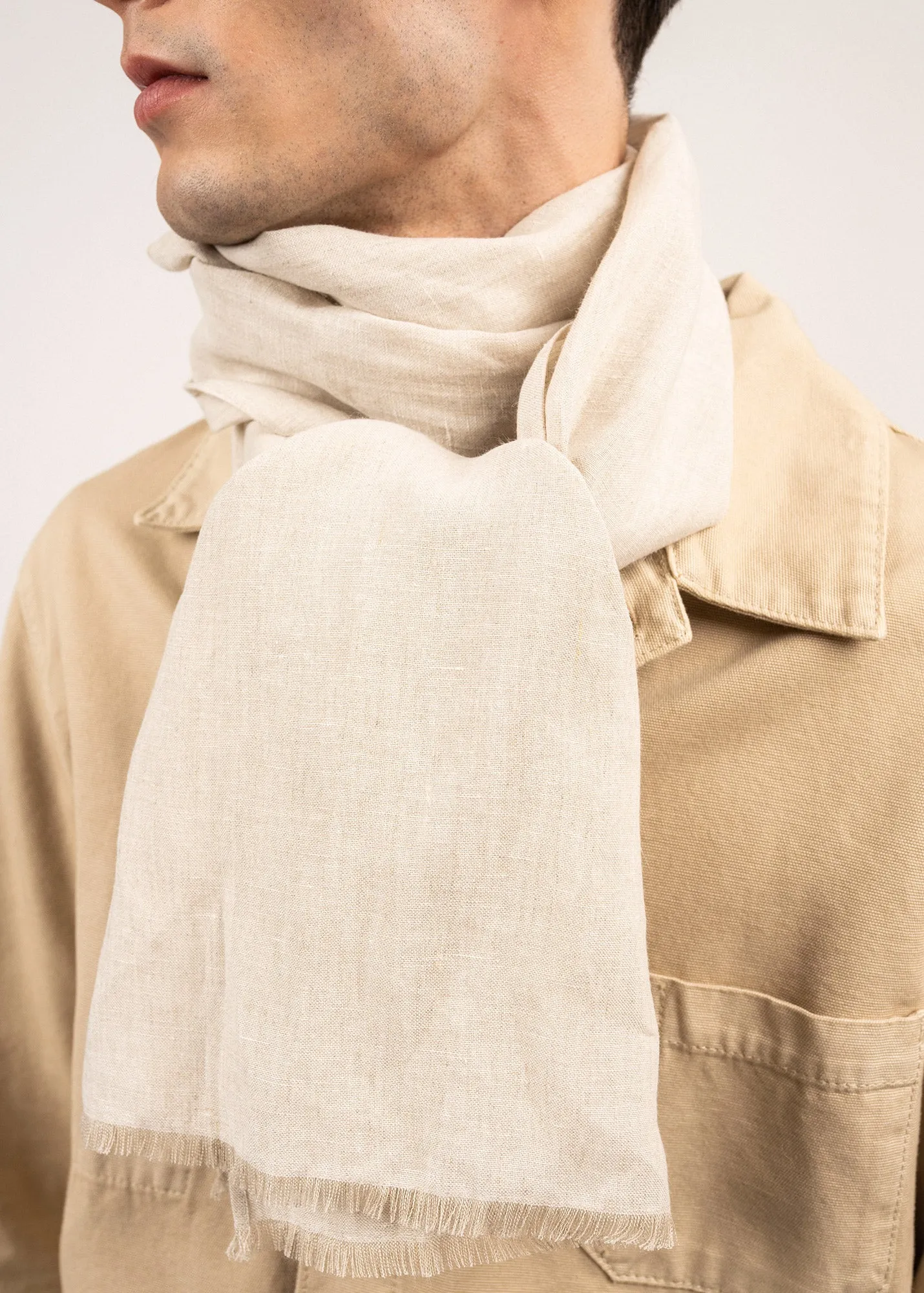 Linen scarf made - in France (NATUREL)