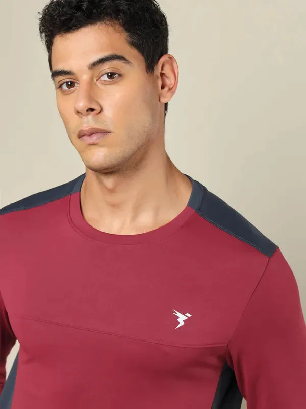 Men Colorblock Slim Fit Crew Neck T-shirt with TECHNO COOL 