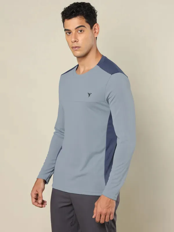 Men Colorblock Slim Fit Crew Neck T-shirt with TECHNO COOL 