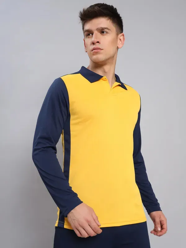 Men Colorblock Slim Fit Polo T-shirt with TECHNO COOL 