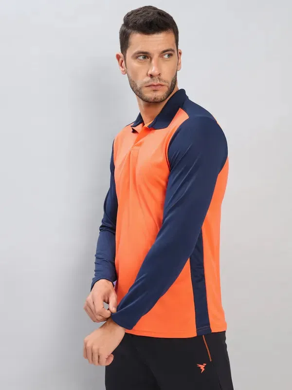 Men Colorblock Slim Fit Polo T-shirt with TECHNO COOL 