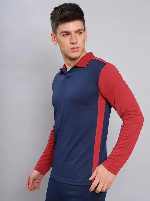 Men Colorblock Slim Fit Polo T-shirt with TECHNO COOL 